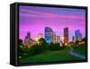 Houston Texas Modern Skyline at Sunset Twilight from Park Lawn-holbox-Framed Stretched Canvas