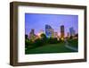 Houston Texas Modern Skyline at Sunset Twilight from Park Lawn-holbox-Framed Photographic Print