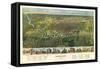 Houston, Texas - Panoramic Map-Lantern Press-Framed Stretched Canvas