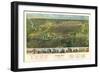 Houston, Texas - Panoramic Map-Lantern Press-Framed Art Print