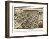 Houston, Texas - Panoramic Map-Lantern Press-Framed Art Print