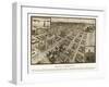 Houston, Texas - Panoramic Map-Lantern Press-Framed Art Print