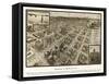 Houston, Texas - Panoramic Map-Lantern Press-Framed Stretched Canvas