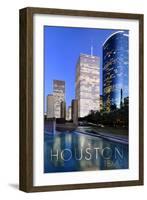 Houston, Texas - Plaza-Lantern Press-Framed Art Print