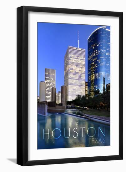 Houston, Texas - Plaza-Lantern Press-Framed Art Print