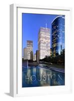 Houston, Texas - Plaza-Lantern Press-Framed Art Print
