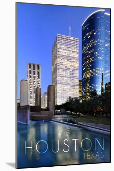 Houston, Texas - Plaza-Lantern Press-Mounted Art Print