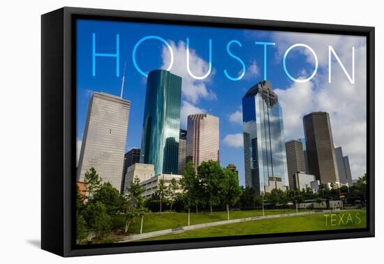 Houston, Texas - Skyline and Blue Sky-Lantern Press-Framed Stretched Canvas