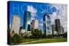 Houston, Texas - Skyline and Blue Sky-Lantern Press-Stretched Canvas