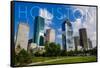 Houston, Texas - Skyline and Blue Sky-Lantern Press-Framed Stretched Canvas