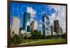 Houston, Texas - Skyline and Blue Sky-Lantern Press-Framed Art Print