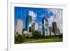 Houston, Texas - Skyline and Blue Sky-Lantern Press-Framed Premium Giclee Print