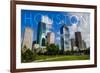 Houston, Texas - Skyline and Blue Sky-Lantern Press-Framed Premium Giclee Print