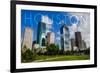 Houston, Texas - Skyline and Blue Sky-Lantern Press-Framed Premium Giclee Print