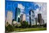 Houston, Texas - Skyline and Blue Sky-Lantern Press-Mounted Premium Giclee Print
