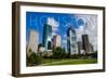 Houston, Texas - Skyline and Blue Sky-Lantern Press-Framed Art Print