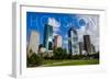 Houston, Texas - Skyline and Blue Sky-Lantern Press-Framed Art Print