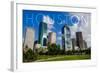 Houston, Texas - Skyline and Blue Sky-Lantern Press-Framed Art Print