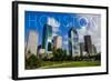 Houston, Texas - Skyline and Blue Sky-Lantern Press-Framed Art Print