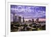 Houston, Texas - Skyline at Dusk-Lantern Press-Framed Art Print