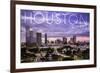 Houston, Texas - Skyline at Dusk-Lantern Press-Framed Art Print