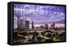 Houston, Texas - Skyline at Dusk-Lantern Press-Framed Stretched Canvas