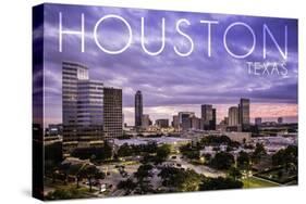 Houston, Texas - Skyline at Dusk-Lantern Press-Stretched Canvas