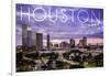 Houston, Texas - Skyline at Dusk-Lantern Press-Framed Art Print