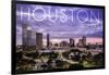 Houston, Texas - Skyline at Dusk-Lantern Press-Framed Art Print