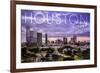 Houston, Texas - Skyline at Dusk-Lantern Press-Framed Premium Giclee Print