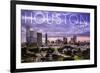 Houston, Texas - Skyline at Dusk-Lantern Press-Framed Premium Giclee Print