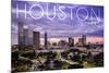Houston, Texas - Skyline at Dusk-Lantern Press-Mounted Premium Giclee Print
