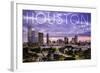 Houston, Texas - Skyline at Dusk-Lantern Press-Framed Art Print