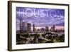 Houston, Texas - Skyline at Dusk-Lantern Press-Framed Art Print