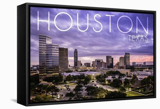 Houston, Texas - Skyline at Dusk-Lantern Press-Framed Stretched Canvas