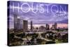 Houston, Texas - Skyline at Dusk-Lantern Press-Stretched Canvas