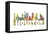 Houston Texas Skyline Mclr 2-Marlene Watson-Framed Stretched Canvas