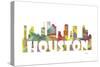 Houston Texas Skyline Mclr 2-Marlene Watson-Stretched Canvas