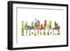 Houston Texas Skyline Mclr 2-Marlene Watson-Framed Giclee Print