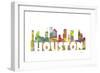 Houston Texas Skyline Mclr 2-Marlene Watson-Framed Giclee Print