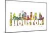 Houston Texas Skyline Mclr 2-Marlene Watson-Mounted Giclee Print