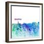 Houston Texas Skyline Silhouette Impressionistic Splash-M. Bleichner-Framed Art Print