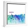 Houston Texas Skyline Silhouette Impressionistic Splash-M. Bleichner-Framed Art Print