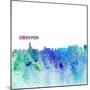 Houston Texas Skyline Silhouette Impressionistic Splash-M. Bleichner-Mounted Art Print