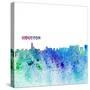 Houston Texas Skyline Silhouette Impressionistic Splash-M. Bleichner-Stretched Canvas