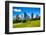 Houston Texas Skyline with Modern Skyscrapers and Blue Sky View from Park Lawn-holbox-Framed Photographic Print