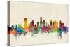 Houston Texas Skyline-Michael Tompsett-Stretched Canvas