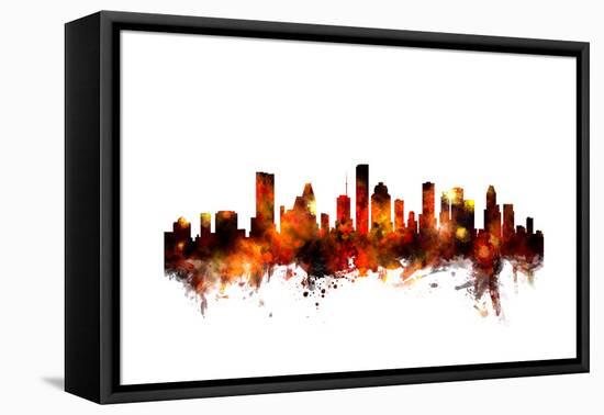 Houston Texas Skyline-Michael Tompsett-Framed Stretched Canvas