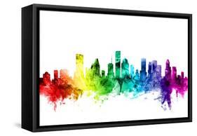 Houston Texas Skyline-Michael Tompsett-Framed Stretched Canvas