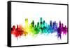 Houston Texas Skyline-Michael Tompsett-Framed Stretched Canvas